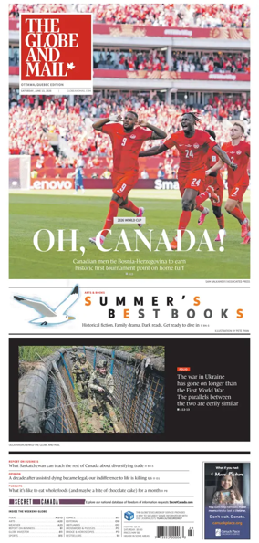 Cover of The Globe and Mail (Ottawa/Quebec Edition)