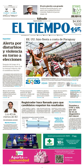 Cover of El Tiempo (Bogota)