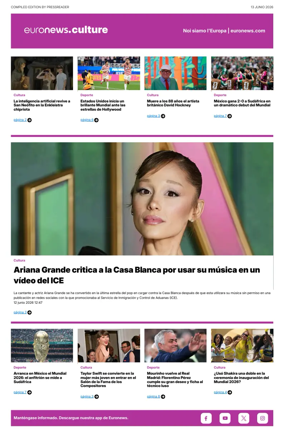 Cover of Euronews Culture and Sport (Spanish) Compiled Edition