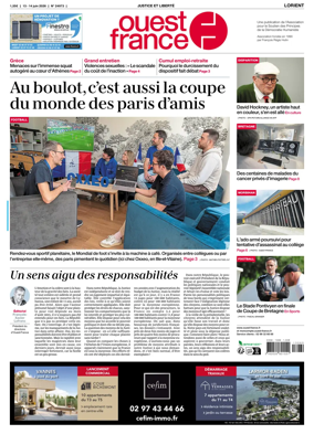 Cover of Ouest France (Lorient)