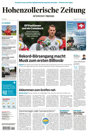 Cover of Hohenzollerische Zeitung
