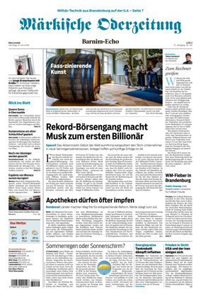 Cover of Markische Oderzeitung Eberswalde