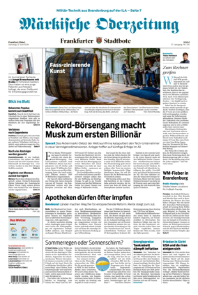 Cover of Markische Oderzeitung Frankfurt (Oder)