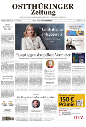 Cover of Ostthuringer Zeitung (Landkreis Saalfeld-Rudolstadt)