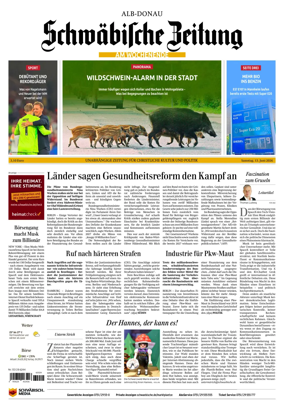 Cover of Schwabische Zeitung (Alb-Donau)