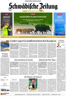 Cover of Schwabische Zeitung (Friedrichshafen)