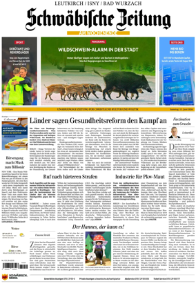 Cover of Schwabische Zeitung (Leutkirch / Isny / Bad Wurzach)