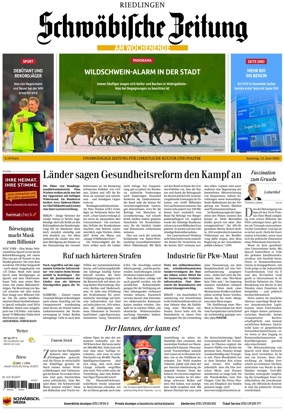 Cover of Schwabische Zeitung (Riedlingen)