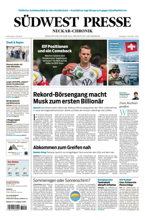 Cover of SUDWEST PRESSE - Neckar-Chronik