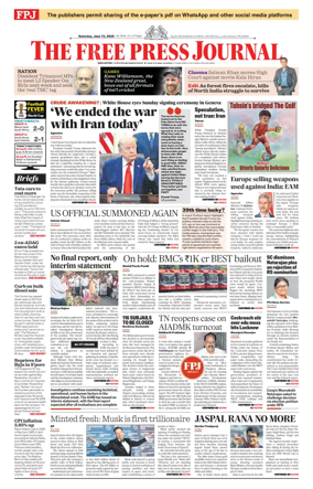 Cover of The Free Press Journal