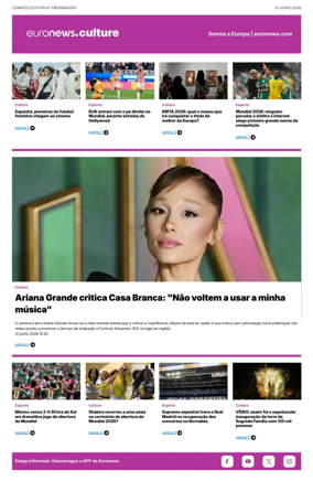 Cover of Euronews Culture and Sport (Portuguese)