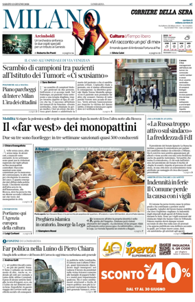 Cover of Corriere della Sera (Milano)