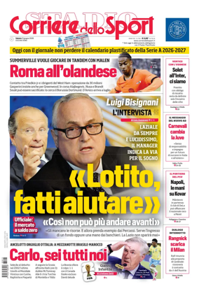 Cover of Corriere dello Sport (Lazio)