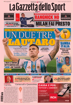 Cover of La Gazzetta dello Sport