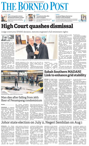 Cover of The Borneo Post (Sabah)