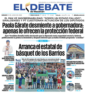 Cover of El Debate de Mazatlan