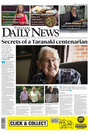 Cover of Taranaki Daily News