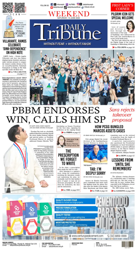 Cover of Daily Tribune (Philippines)