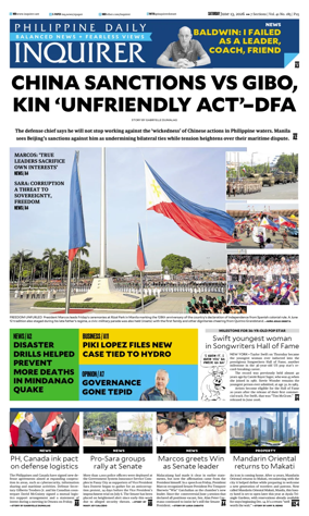 Cover of Philippine Daily Inquirer