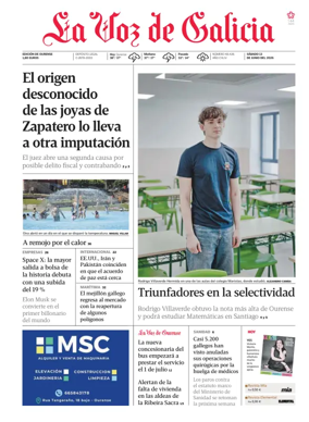 Cover of La Voz de Galicia (Ourense)