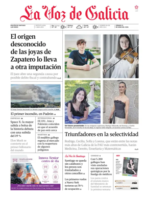 Cover of La Voz de Galicia (Santiago)