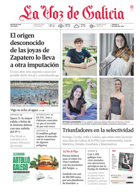 Cover of La Voz de Galicia (Vigo)