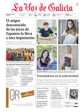 Cover of La Voz de Galicia (Viveiro)
