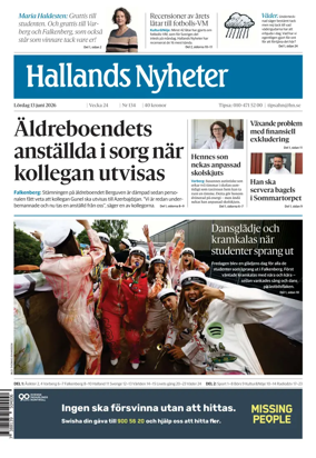 Cover of Hallands Nyheter