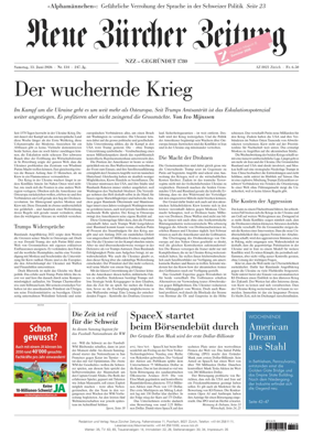 Cover of Neue Zurcher Zeitung
