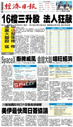 Cover of Economic Daily News (Taiwan)