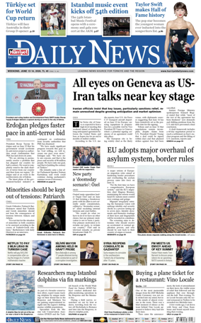 Cover of Hurriyet Daily News & Economic Review