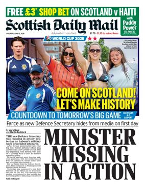 Cover of Scottish Daily Mail
