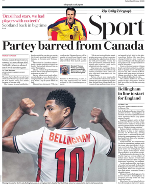 Cover of The Daily Telegraph - Sport Saturday