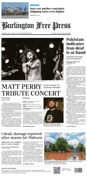 Cover of Burlington Free Press