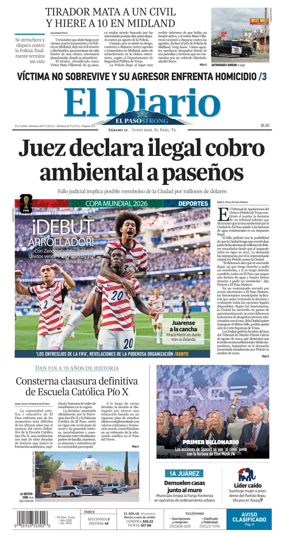 Cover of El Diario de El Paso
