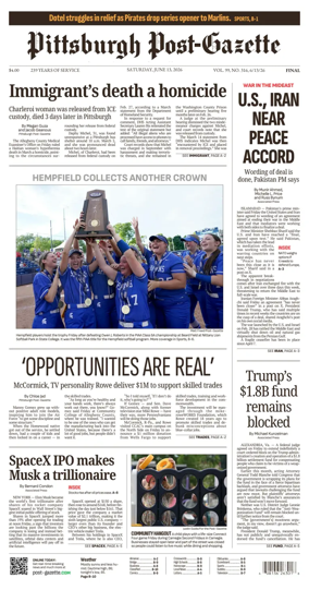 Cover of Pittsburgh Post-Gazette