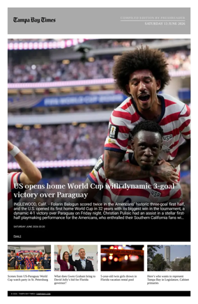 Cover of Tampa Bay Times TFP