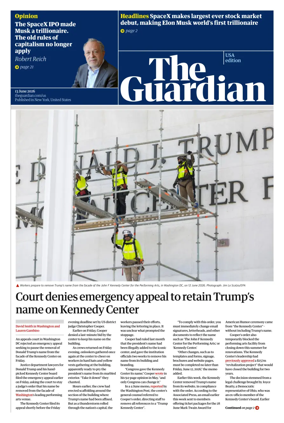 Cover of The Guardian (USA)