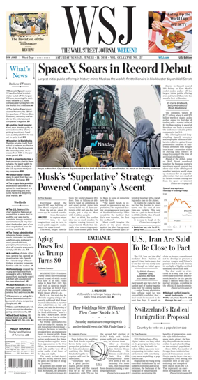 Cover of The Wall Street Journal