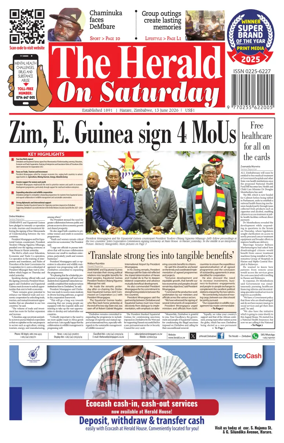 Cover of The Herald (Zimbabwe)