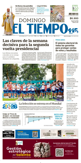 Cover of El Tiempo (Bogota)