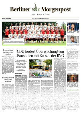 Cover of Berliner Morgenpost am Sonntag