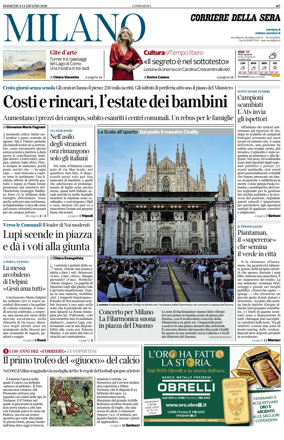 Cover of Corriere della Sera (Milano)