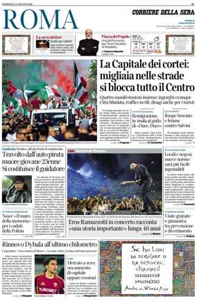 Cover of Corriere della Sera (Roma)