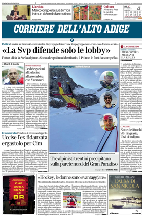 Cover of Corriere dell'Alto Adige