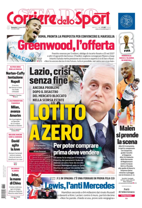 Cover of Corriere dello Sport (Lazio)