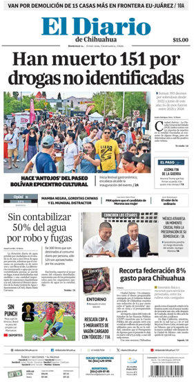 Cover of El Diario de Chihuahua