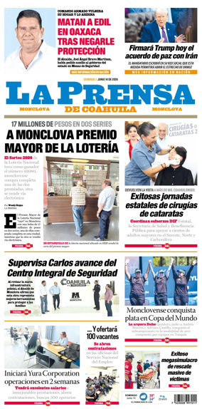 Cover of La Prensa de Coahuila