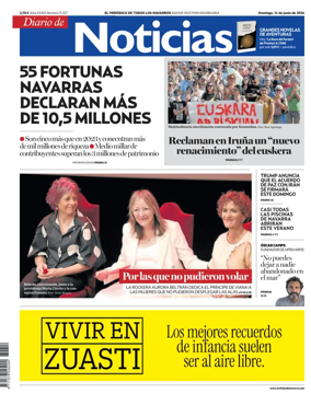 Cover of Diario de Noticias (Spain)