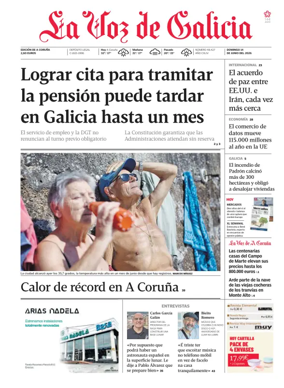 Cover of La Voz de Galicia (A Coruna)